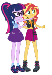 Size: 2581x3758 | Tagged: safe, artist:gmaplay, sci-twi, sunset shimmer, twilight sparkle, human, equestria girls, equestria girls series, g4, rollercoaster of friendship, clothes, high res, sci-twi skirt, simple background, skirt, transparent background