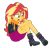 Size: 2100x2016 | Tagged: safe, artist:gmaplay, sunset shimmer, human, equestria girls, equestria girls specials, g4, my little pony equestria girls: better together, my little pony equestria girls: forgotten friendship, high res, open mouth, sad, simple background, sitting, solo, sunset shimmer is not amused, transparent background, unamused, unhappy