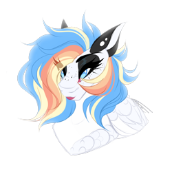 Size: 1200x1200 | Tagged: safe, artist:inspiredpixels, oc, oc:cosmic dusk, pegasus, pony, bust, female, mare, portrait, simple background, solo, transparent background