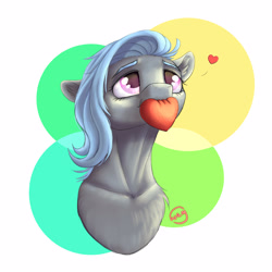 Size: 2500x2500 | Tagged: safe, artist:whatamellon, oc, oc only, oc:silver dust, pony, bust, eyebrows, floppy ears, high res, portrait, signature, simple background, solo