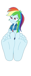 Size: 950x2300 | Tagged: safe, artist:invisibleink, rainbow dash, human, equestria girls, g4, my little pony equestria girls: better together, base used, clothes, crossed arms, feet, female, fetish, foot fetish, foot focus, shoes, simple background, smiling, smirk, sneakers, soles, solo, toes, transparent background, vector