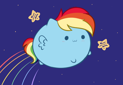 Size: 6112x4200 | Tagged: safe, artist:kittyrosie, rainbow dash, pegasus, pony, g4, :3, blushing, chubbie, cute, dashabetes, female, mare, night, solo, stars