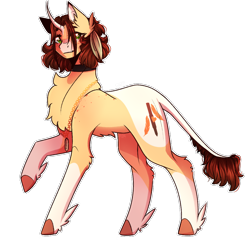 Size: 1072x1072 | Tagged: safe, artist:kat-the-true-kitkat, oc, oc only, pony, unicorn, chest fluff, choker, female, horn, leonine tail, mare, raised hoof, simple background, smiling, solo, tail, transparent background, unicorn oc