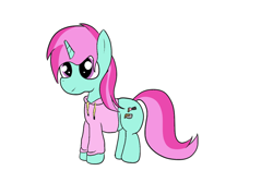 Size: 1400x1000 | Tagged: safe, artist:amateur-draw, oc, oc only, oc:belle boue, pony, unicorn, clothes, hoodie, male, simple background, solo, stallion, white background