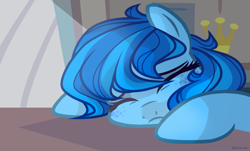 Size: 1294x780 | Tagged: safe, artist:shore2020, oc, oc only, pony, base used, freckles, sleeping, solo