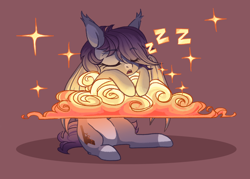 Size: 2100x1500 | Tagged: safe, artist:shore2020, oc, oc only, bat pony, pony, cloud, on a cloud, onomatopoeia, sleeping, sleeping on a cloud, solo, sound effects, zzz