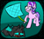 Size: 1778x1593 | Tagged: safe, artist:xxv4mp_g4z3rxx, starlight glimmer, thorax, changeling, pony, unicorn, celestial advice, g4, abuse, cowering, crying, duo, fangs, female, flyswatter, gray coat, male, mare, pink coat, sharp teeth, stallion, standing, teeth, this will end in death, thorabuse