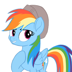 Size: 1280x1279 | Tagged: safe, artist:benpictures1, rainbow dash, pegasus, pony, g4, my little pony: rainbow roadtrip, cute, dashabetes, female, hat, inkscape, mare, simple background, solo, transparent background, vector