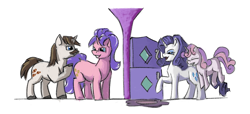 Size: 1200x545 | Tagged: safe, artist:da-exile, cookie crumbles, hondo flanks, rarity, sweetie belle, pony, g4, simple background, white background