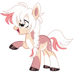 Size: 1280x1260 | Tagged: safe, artist:moonert, oc, oc only, oc:rucian, earth pony, pony, braid, coat markings, earth pony oc, female, full body, hoof polish, hooves, mare, open mouth, open smile, raised hoof, simple background, smiling, solo, standing, transparent background