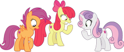 Size: 1810x766 | Tagged: safe, edit, edited screencap, editor:pascalmulokozi2, screencap, apple bloom, scootaloo, sweetie belle, earth pony, pegasus, pony, unicorn, g4, growing up is hard to do, season 9, apple bloom's bow, background removed, bow, cutie mark crusaders, female, hair bow, mare, older, older apple bloom, older cmc, older scootaloo, older sweetie belle, simple background, transparent background, trio, trio female