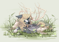 Size: 4093x2963 | Tagged: safe, artist:shore2020, oc, oc only, bat pony, pony, grass, high res, lying down, prone, skull, solo, unamused