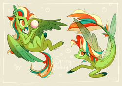 Size: 5788x4093 | Tagged: safe, artist:shore2020, oc, oc only, oc:spring melody, classical hippogriff, hippogriff, seapony (g4), absurd resolution, duality, female, hippogriff oc, orb, seapony oc, solo