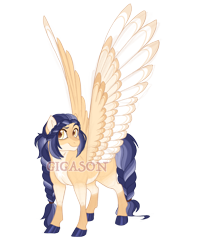 Size: 3300x3800 | Tagged: safe, artist:gigason, oc, oc:golden compass, pegasus, pony, female, high res, magical lesbian spawn, mare, offspring, parent:daring do, parent:twilight sparkle, simple background, solo, transparent background