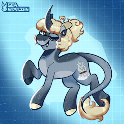 Size: 2000x2000 | Tagged: safe, artist:seasemissary, oc, pony, unicorn, female, glasses, high res, mare, one eye closed, solo, wink