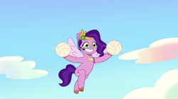 Size: 3500x1956 | Tagged: safe, screencap, pipp petals, pegasus, pony, g5, my little pony: tell your tale, on your cutie marks, spoiler:g5, spoiler:my little pony: tell your tale, spoiler:tyts01e18, female, mare, solo, sports, volleyball
