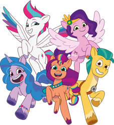 Size: 3024x3330 | Tagged: safe, hitch trailblazer, izzy moonbow, pipp petals, sunny starscout, zipp storm, earth pony, pegasus, pony, unicorn, g5, my little pony: tell your tale, official, .svg available, coloring page, female, high res, looking at you, male, mane five, mane stripe sunny, mare, simple background, stallion, stock vector, svg, transparent background, vector
