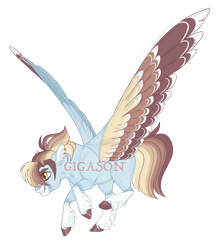 Size: 3400x3800 | Tagged: safe, artist:gigason, oc, oc:joan, pegasus, pony, colored wings, female, high res, magical lesbian spawn, mare, multicolored wings, offspring, parent:daring do, parent:rainbow dash, parents:daringdash, simple background, solo, transparent background, wings