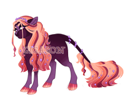 Size: 2900x2300 | Tagged: safe, artist:gigason, oc, oc:rhodolite, earth pony, pony, female, high res, magical lesbian spawn, mare, offspring, parent:amber laurel, parent:tempest shadow, simple background, solo, transparent background