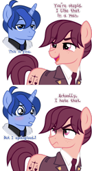 Size: 1920x3584 | Tagged: safe, artist:limedazzle, oc, oc only, oc:allen, oc:james, earth pony, pony, unicorn, clothes, comic, duo, duo male, male, simple background, stallion, suit, transparent background
