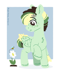 Size: 1221x1500 | Tagged: safe, artist:pink-pone, oc, oc only, bee, insect, pegasus, pony, colt, flower, foal, male, solo