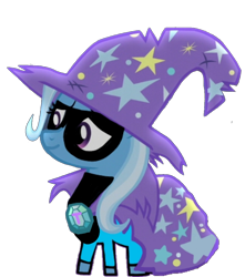 Size: 706x800 | Tagged: safe, artist:darlycatmake, trixie, pony, unicorn, g4, clothes, costume, cute, happy, hat, simple background, smiling, solo, the incredibles, transparent background, trixie's hat