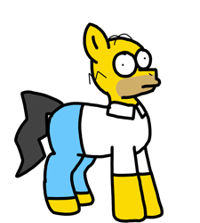Size: 1275x1414 | Tagged: safe, artist:professorventurer, earth pony, pony, blursed image, crossover, cursed image, homer simpson, male, poner simpson, ponified, rule 85, simple background, solo, the simpsons, transparent background, wat