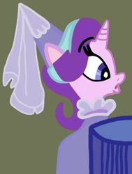 Size: 715x945 | Tagged: safe, artist:darlycatmake, starlight glimmer, pony, unicorn, g4, spoiler:comic71, amazed, clothes, costume, curious, halloween, halloween costume, hat, hennin, princess, princess starlight glimmer, wow