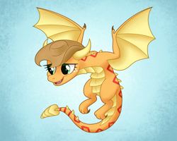 Size: 1800x1440 | Tagged: safe, artist:champion-of-namira, applejack, dragon, wyvern, g4, dragonified, dragonjack, hat, solo, species swap