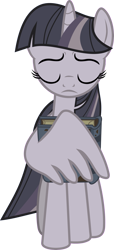 Size: 1789x3930 | Tagged: safe, artist:frownfactory, artist:wardex101, edit, twilight sparkle, alicorn, pony, g4, shadow play, .svg available, discorded, discorded twilight, eyes closed, female, horn, mare, sad, simple background, solo, starswirl's book, transparent background, twilight sparkle (alicorn), twilight tragedy, vector, wing hands, wings