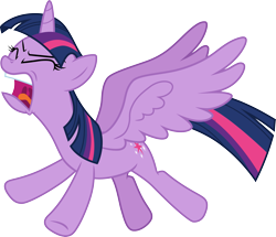 Size: 3495x3000 | Tagged: safe, artist:cloudy glow, twilight sparkle, alicorn, pony, g4, .ai available, angry, eyes closed, female, high res, mare, open mouth, screaming, simple background, solo, spread wings, transparent background, twilight sparkle (alicorn), vector, wings