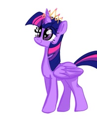 Size: 401x512 | Tagged: safe, artist:petaltwinkle, twilight sparkle, alicorn, pony, g4, eye clipping through hair, female, folded wings, horn, mare, simple background, solo, twilight sparkle (alicorn), white background, wings