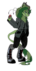 Size: 700x1366 | Tagged: safe, artist:brainiac, oc, oc only, oc:silent spring, anthro, brainiacs sketchbook (set), fallout equestria:all things unequal (pathfinder), pixel art, simple background, solo, transparent background