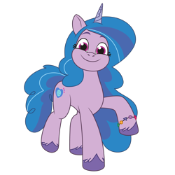 Size: 3000x3000 | Tagged: safe, artist:tokkii, izzy moonbow, pony, unicorn, g5, my little pony: tell your tale, bracelet, female, friendship bracelet, high res, jewelry, looking at you, mare, png, simple background, smiling, solo, transparent background, vector