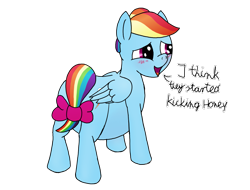 Size: 1345x1024 | Tagged: safe, artist:frilanka, rainbow dash, pegasus, pony, g4, belly, big belly, blushing, bow, butt, cute, dialogue, female, mare, plot, preggo dash, pregnant, request, simple background, solo, tail, tail bow, text, transparent background, wings