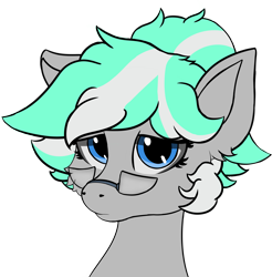 Size: 4433x4500 | Tagged: safe, artist:aquamuro, oc, oc only, oc:shirley flow, pegasus, pony, g5, blue eyes, bust, cute, female, fluffy, g5 oc, glasses, looking at you, mare, multicolored mane, oda 1997, oda 997, pegasus oc, sad, sadorable, simple background, sketch, solo, transparent background, two toned mane
