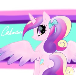 Size: 549x540 | Tagged: safe, artist:petaltwinkle, princess cadance, alicorn, pony, g4, butt, female, heart, horn, looking at you, looking back, looking back at you, lovebutt, mare, plot, simple background, solo, spread wings, teen princess cadance, white background, wings