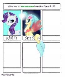 Size: 1714x2048 | Tagged: safe, artist:petaltwinkle, princess skystar, rarity, pony, seapony (g4), unicorn, g4, my little pony: the movie, bioluminescent, blue eyes, bubble, cute, dorsal fin, duo, duo female, female, fin, fin wings, fins, fish tail, floppy ears, flower, flower in hair, flowing mane, flowing tail, freckles, glowing, happy, horn, jewelry, mare, necklace, ocean, open mouth, open smile, pearl necklace, seaquestria, six fanarts, skyabetes, smiling, swimming, tail, underwater, water, wings