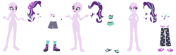 Size: 1852x588 | Tagged: safe, artist:cookiechans2, artist:selenaede, artist:thefandomizer316, starlight glimmer, human, equestria girls, g4, my little pony equestria girls: legend of everfree, base, bikini, boots, camp everfree logo, camp everfree outfits, camping outfit, clothes, hand on hip, hat, high heel boots, high heels, open mouth, pajamas, sandals, shoes, simple background, slippers, smiling, socks, swimsuit, white background