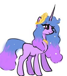 Size: 537x610 | Tagged: safe, artist:petaltwinkle, izzy moonbow, pony, unicorn, g5, eye clipping through hair, female, horn, mare, simple background, solo, white background