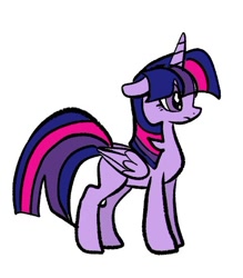 Size: 480x549 | Tagged: safe, artist:petaltwinkle, twilight sparkle, alicorn, pony, g4, female, folded wings, horn, mare, simple background, solo, twilight sparkle (alicorn), white background, wings