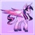 Size: 2048x2048 | Tagged: safe, artist:swirlseypop, twilight sparkle, alicorn, pony, g4, female, gradient background, high res, horn, leonine tail, mare, one eye closed, purple background, raised hoof, simple background, solo, tail, twilight sparkle (alicorn), wings, wink