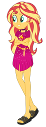 Size: 1600x4359 | Tagged: safe, artist:gmaplay, sunset shimmer, human, equestria girls, equestria girls specials, g4, my little pony equestria girls: better together, my little pony equestria girls: spring breakdown, clothes, dress, sandals, simple background, solo, transparent background