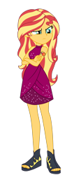Size: 1500x3534 | Tagged: safe, artist:gmaplay, sunset shimmer, human, equestria girls, equestria girls specials, g4, my little pony equestria girls: better together, my little pony equestria girls: spring breakdown, clothes, dress, geode of empathy, magical geodes, open toe shoes, simple background, solo, transparent background