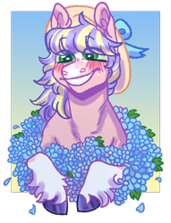 Size: 1450x1900 | Tagged: safe, artist:cactiflowers, oc, oc only, earth pony, pony, female, flower, mare, simple background, solo, transparent background, unshorn fetlocks