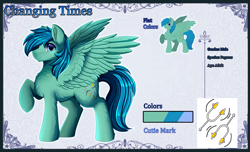 Size: 4152x2529 | Tagged: safe, artist:pridark, oc, oc only, oc:changing times, pegasus, pony, reference sheet, solo