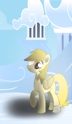 Size: 474x812 | Tagged: safe, artist:abzx, oc, oc:oliver, original species, pegasus, pony, bandage, bandaged leg, solo