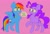 Size: 2048x1380 | Tagged: safe, artist:swirlseypop, pinkie pie, rainbow dash, earth pony, pegasus, pony, g4, chest fluff, dialogue, duo, duo female, female, looking at each other, looking at someone, mare, pink background, raised hoof, simple background, speech bubble, spread wings, wings