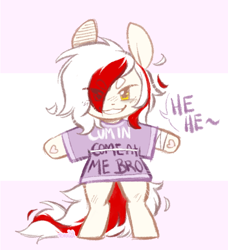 Size: 630x690 | Tagged: safe, artist:torridliner, oc, oc:awya lightfeather, pegasus, pony, semi-anthro, arm hooves, attack, bipedal, clothes, cute, ears up, fluffy, fluffy mane, fluffy tail, funny, happy, hoodie, meme, shirt, smiling, smug, solo, tail