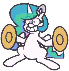 Size: 537x558 | Tagged: safe, artist:threetwotwo32232, princess celestia, alicorn, pony, g4, animated, cymbals, gif, horn, male, simple background, simpsons did it, solo, the simpsons, the simpsons movie, transparent background, wings